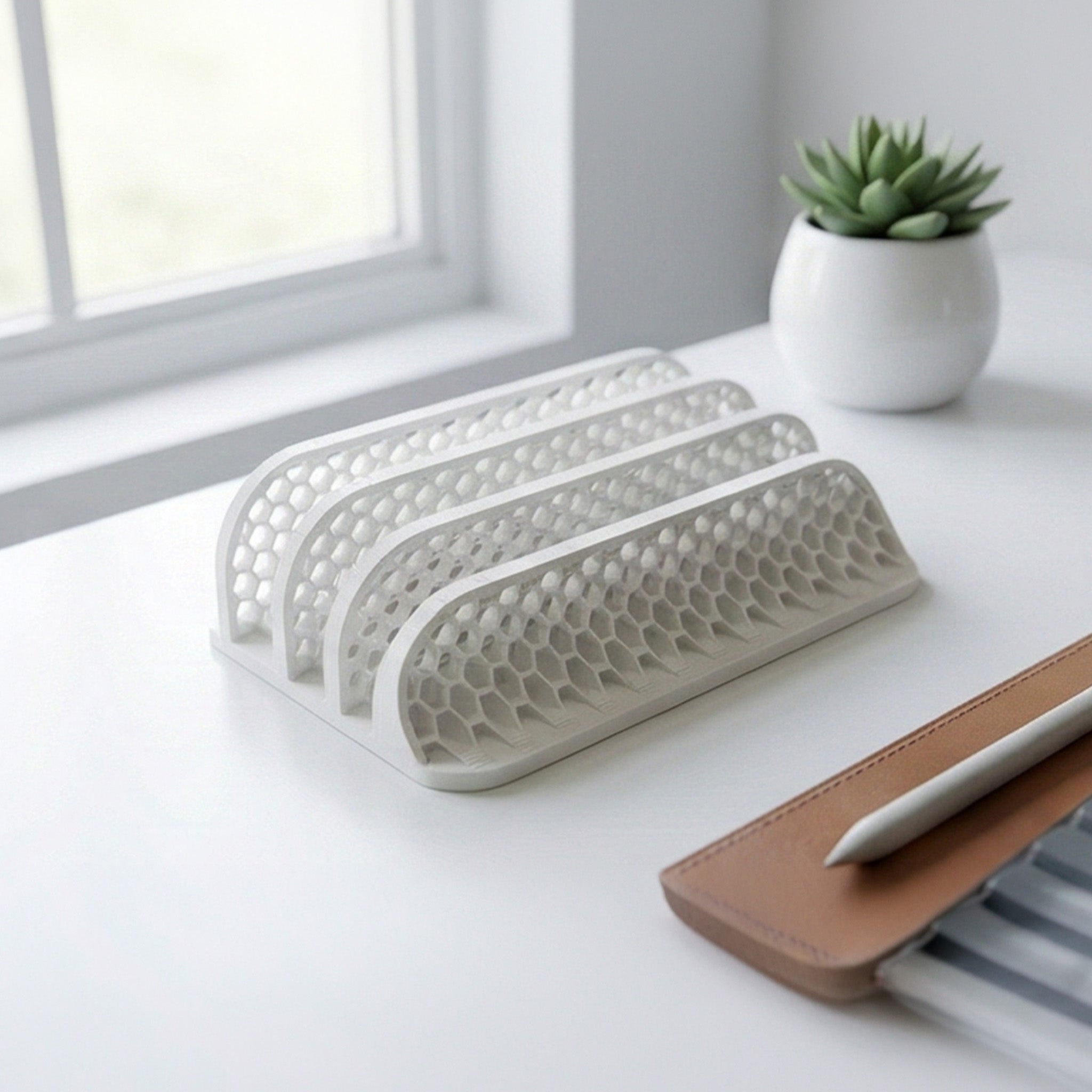 Modern Honeycomb Multi-Device Stand