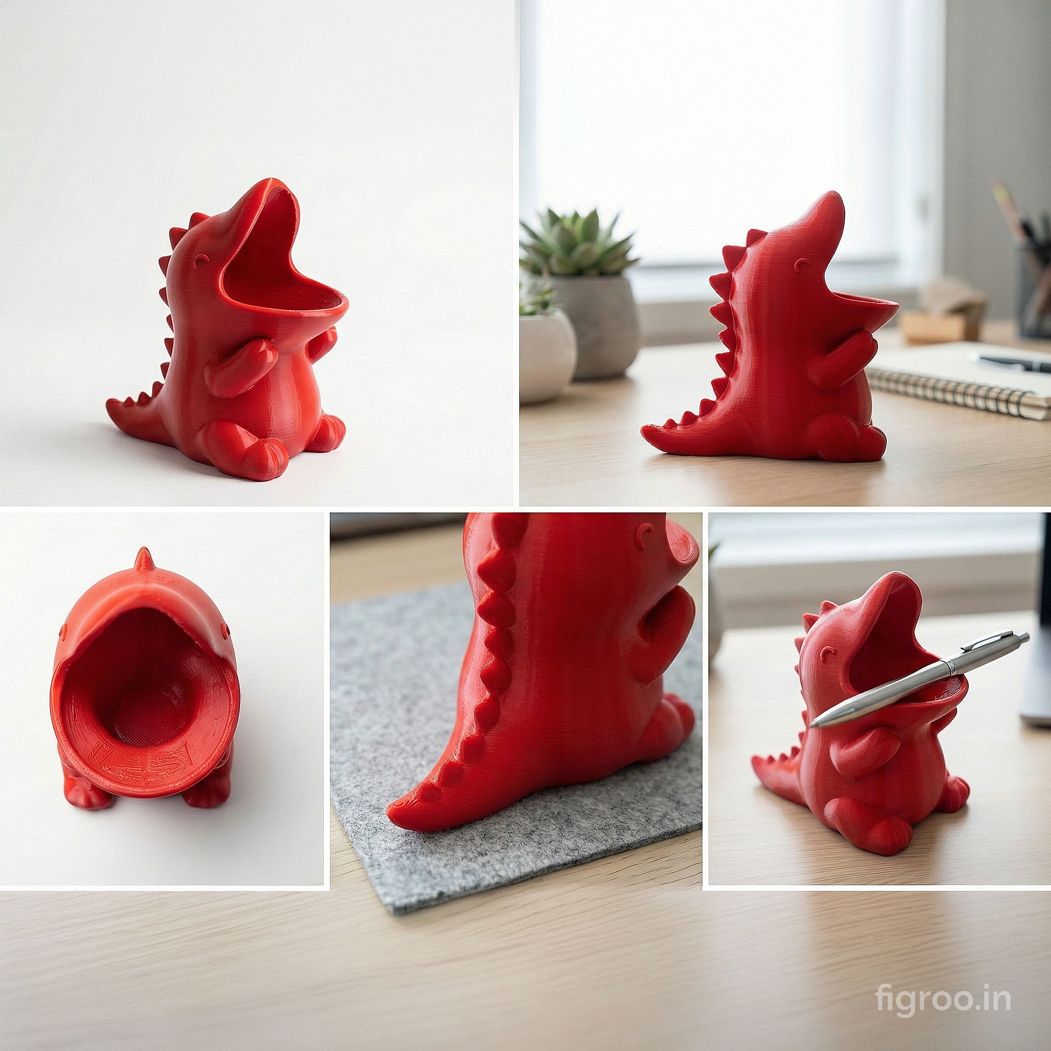 Cute 3D Dinosaur Pen Holder & Desk Organizer | FIGROO | Cool Desk Accessories
