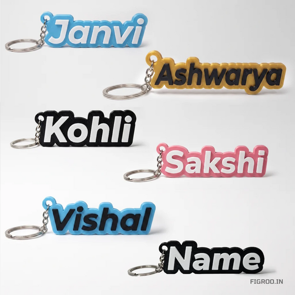 Personalized Custom Name Keychain | Dual Color Personalized Keychain (Pair of 2) | FIGROO™