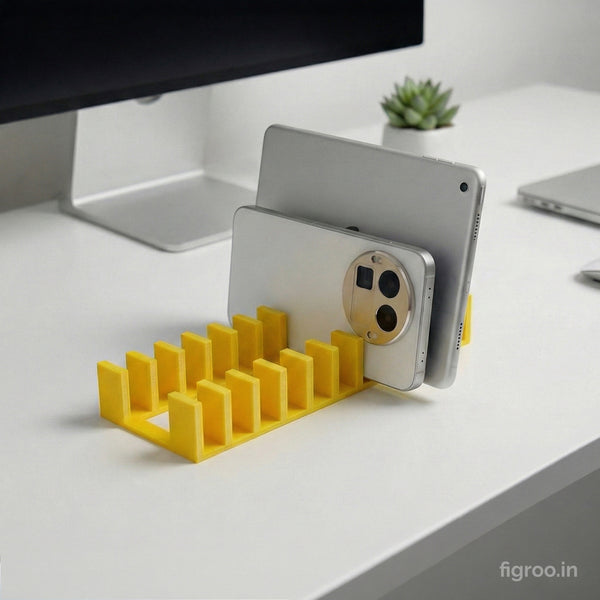 Minimalist 3D Printed Multi-Device Stand & Tech Organizer | 10 Slots | FIGROO